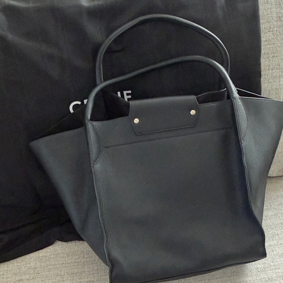 🆕 new Celine Black Leather Tote Bag designer supple calf leather medium big bag - Picture 4 of 9